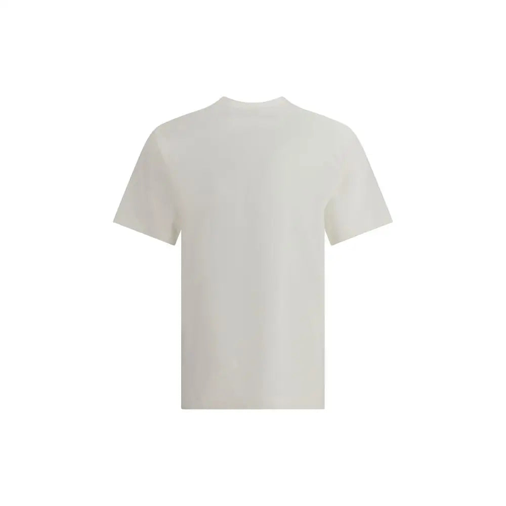 Minimalist Burberry cream cotton t-shirt med klassisk crew neck og korte ærmer