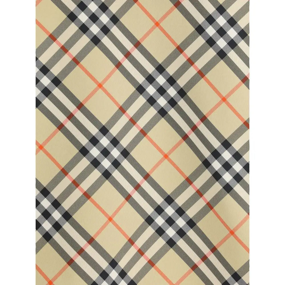 Burberry multicolor polyester coat i beige, sort, hvid og orange tern mønster