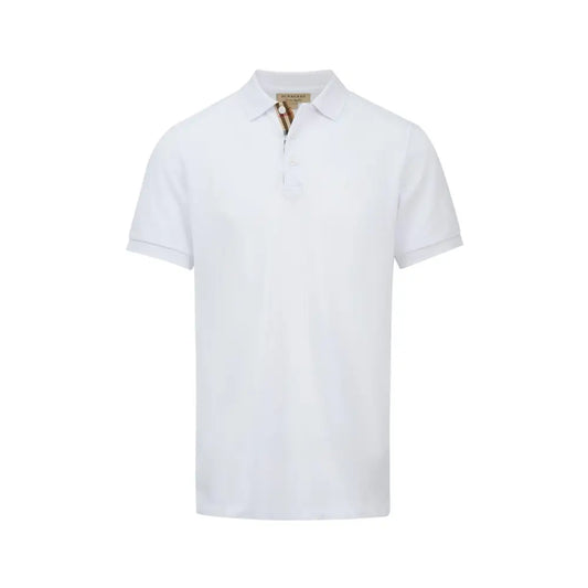 Burberry White Cotton Collared Polo Shirt