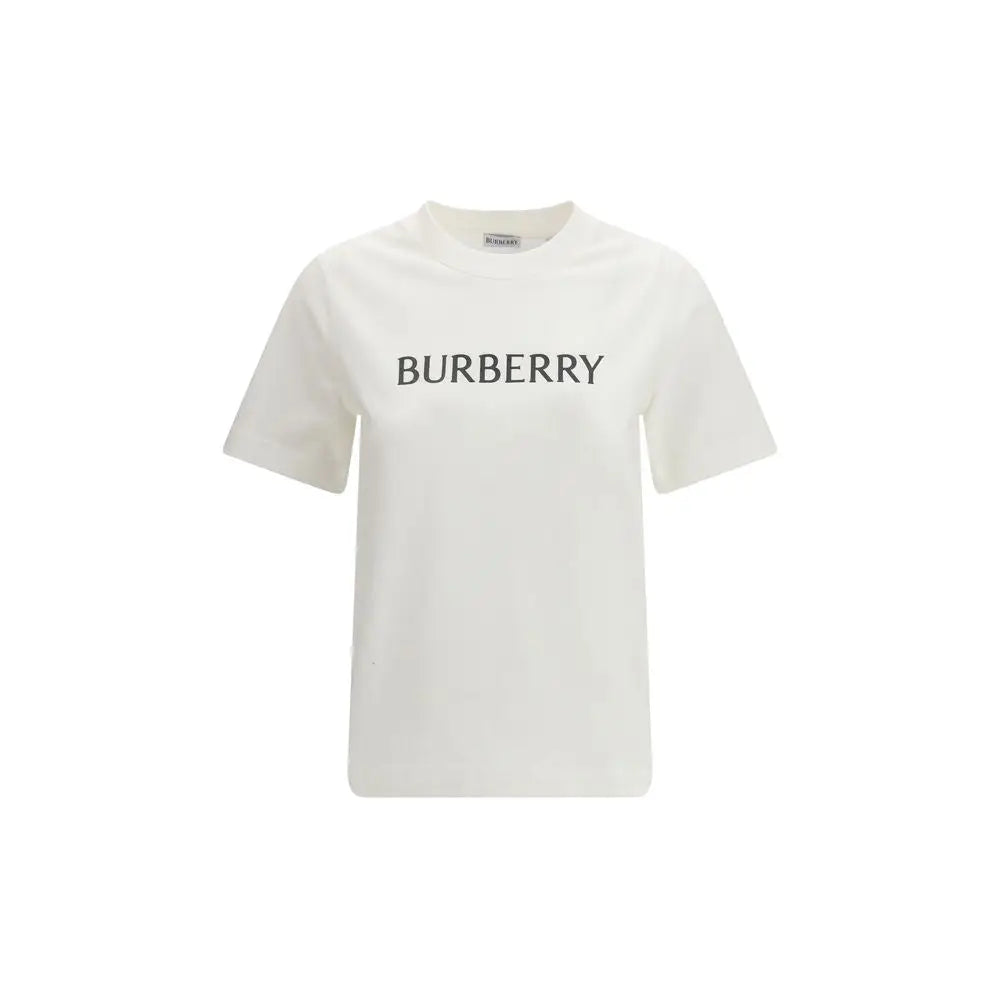 Off-white Burberry white cotton t-shirt med sort logo