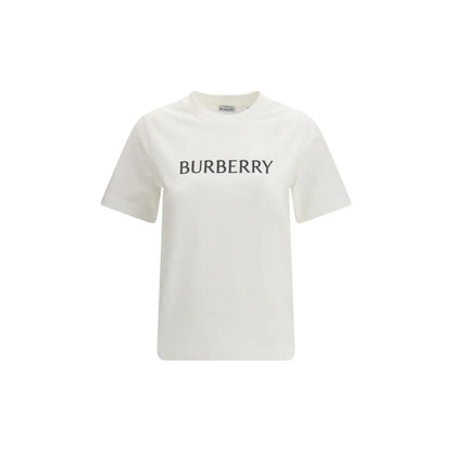 Off-white Burberry white cotton t-shirt med sort logo