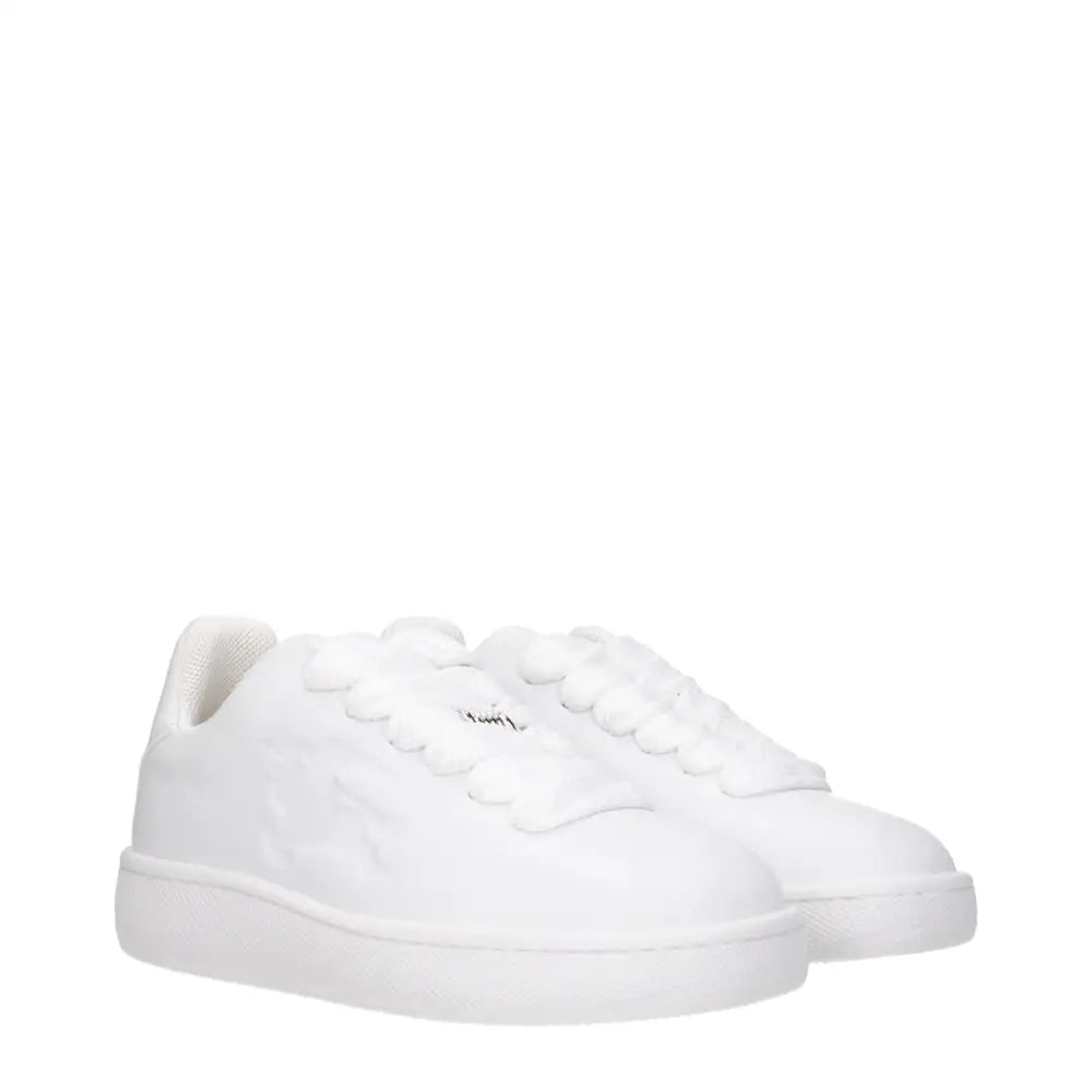Burberry White Leather Low Tops