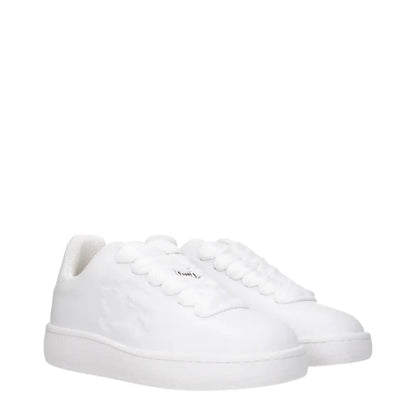 Burberry White Leather Low Tops
