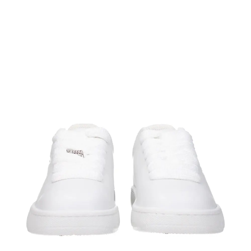 Burberry White Leather Low Tops