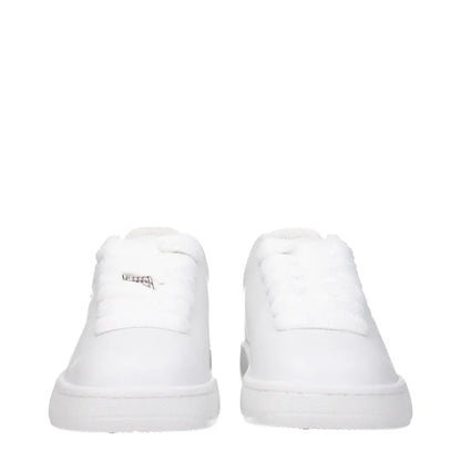 Burberry White Leather Low Tops