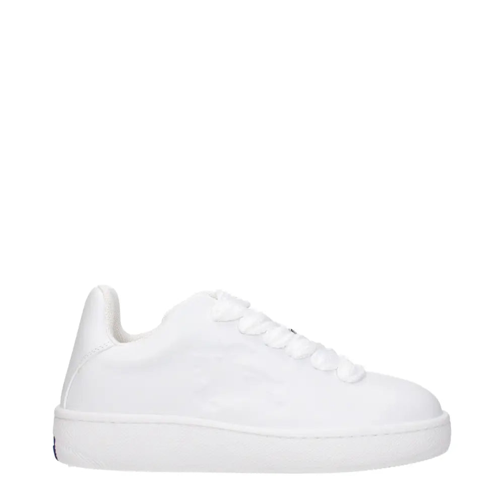Burberry White Leather Low Tops