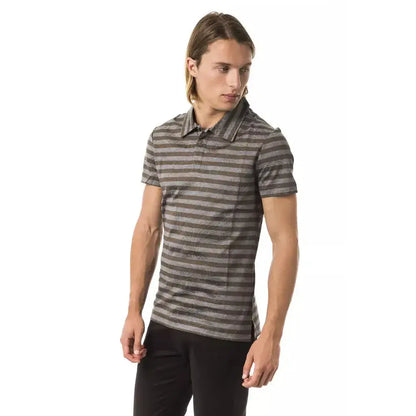 BYBLOS Gray Cotton Men Polo Shirt