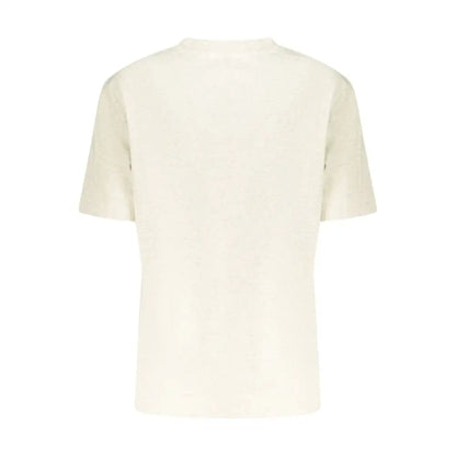 Calvin Klein beige kortærmet bomuldst-shirt til kvinder