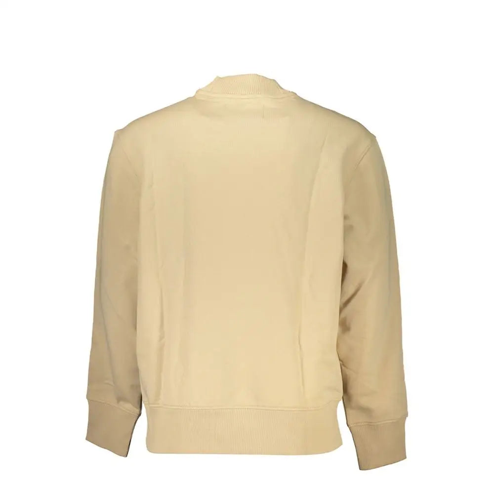 Calvin Klein Beige Crew Neck Logo Sweatshirt - Sweatshirts
