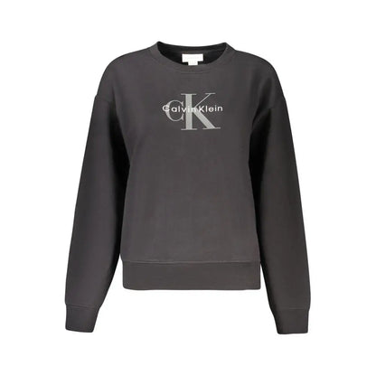 Mørkegrå Calvin Klein bomuldsbluse med sølv CK-logo på brystet