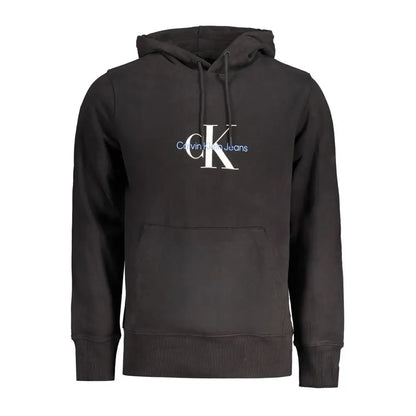 Calvin klein black bomuldssweater med hvidt og lyseblåt logo