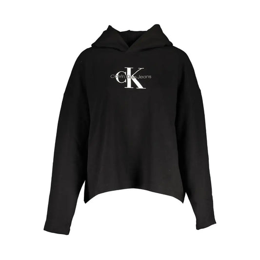 Calvin Klein black bomuldssweater med hvidt CK-logo foran