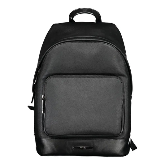 Sleek Calvin Klein black polyester backpack med minimalist design