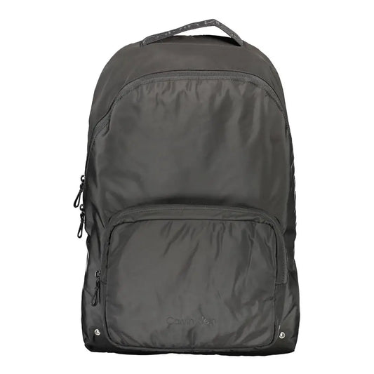 Calvin klein black polyester nylon backpack med minimalist design