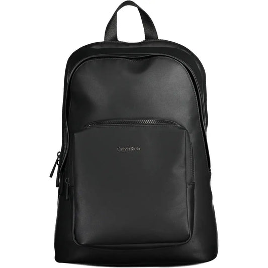 Calvin Klein black polyester backpack med minimalist design