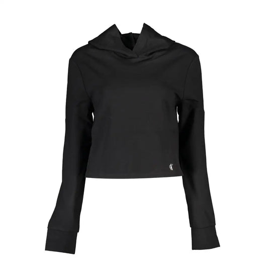 Calvin Klein sort viscose sweater med cowl neck og logo