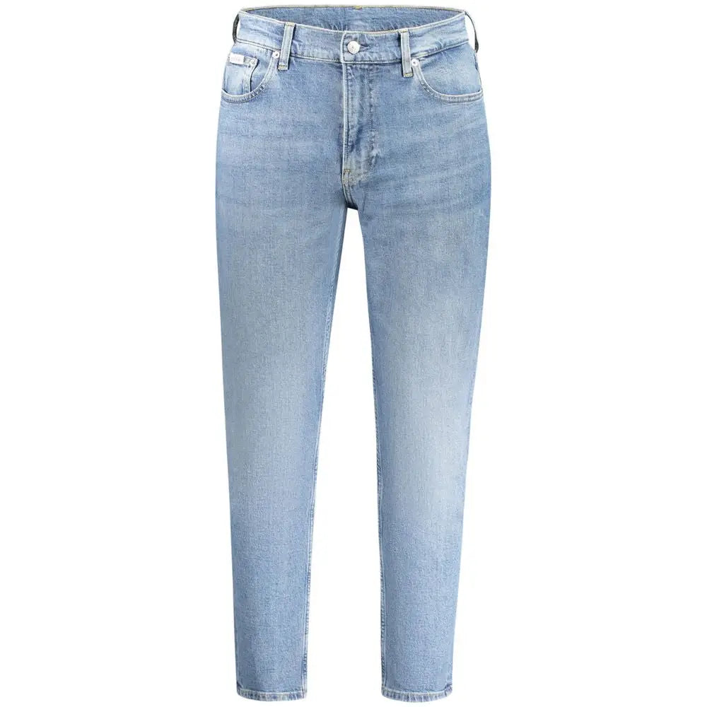 Calvin Klein blue cotton mænds jeans med lysvask og straight-leg snit