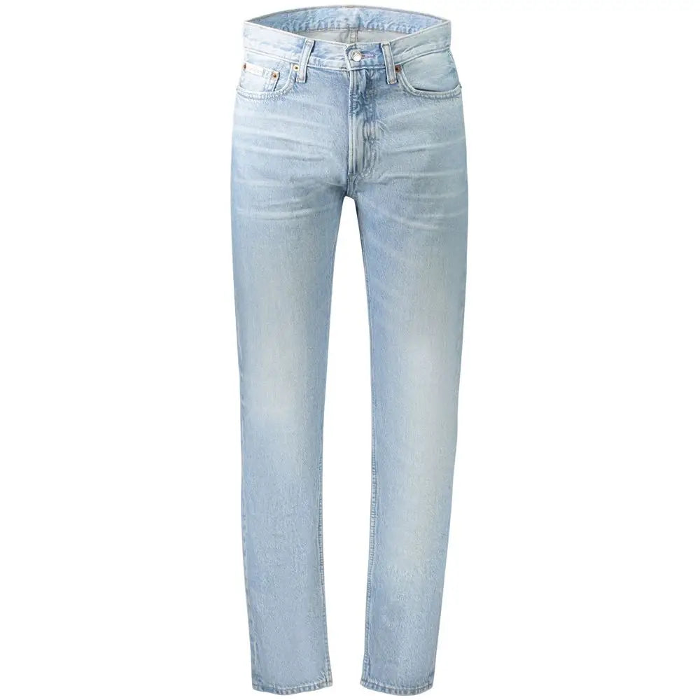 Calvin Klein blå bomuld jeans i light-wash med straight-leg snit