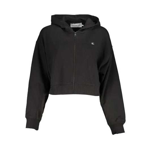 Sort Calvin Klein chic hooded sweatshirt i tidløs sort med subtil logo