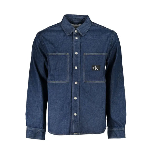 Calvin Klein Classic Blue Cotton Denim Jacket - Jakke