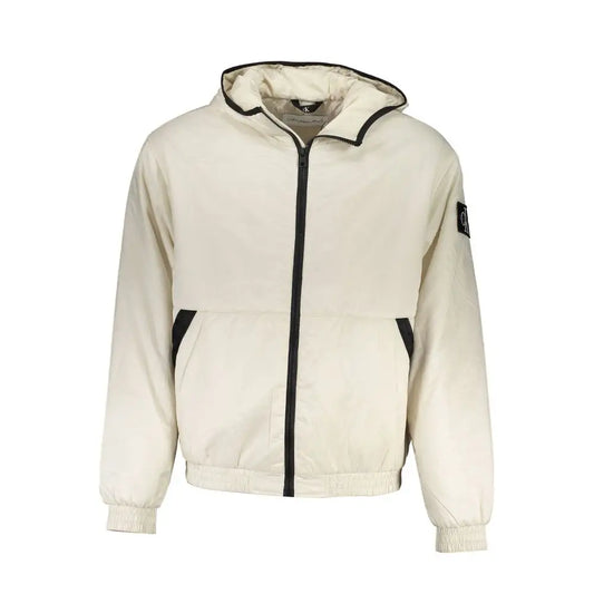 Calvin Klein Elegant Beige Hooded Jacket – Timeless Outerwear - Jakke