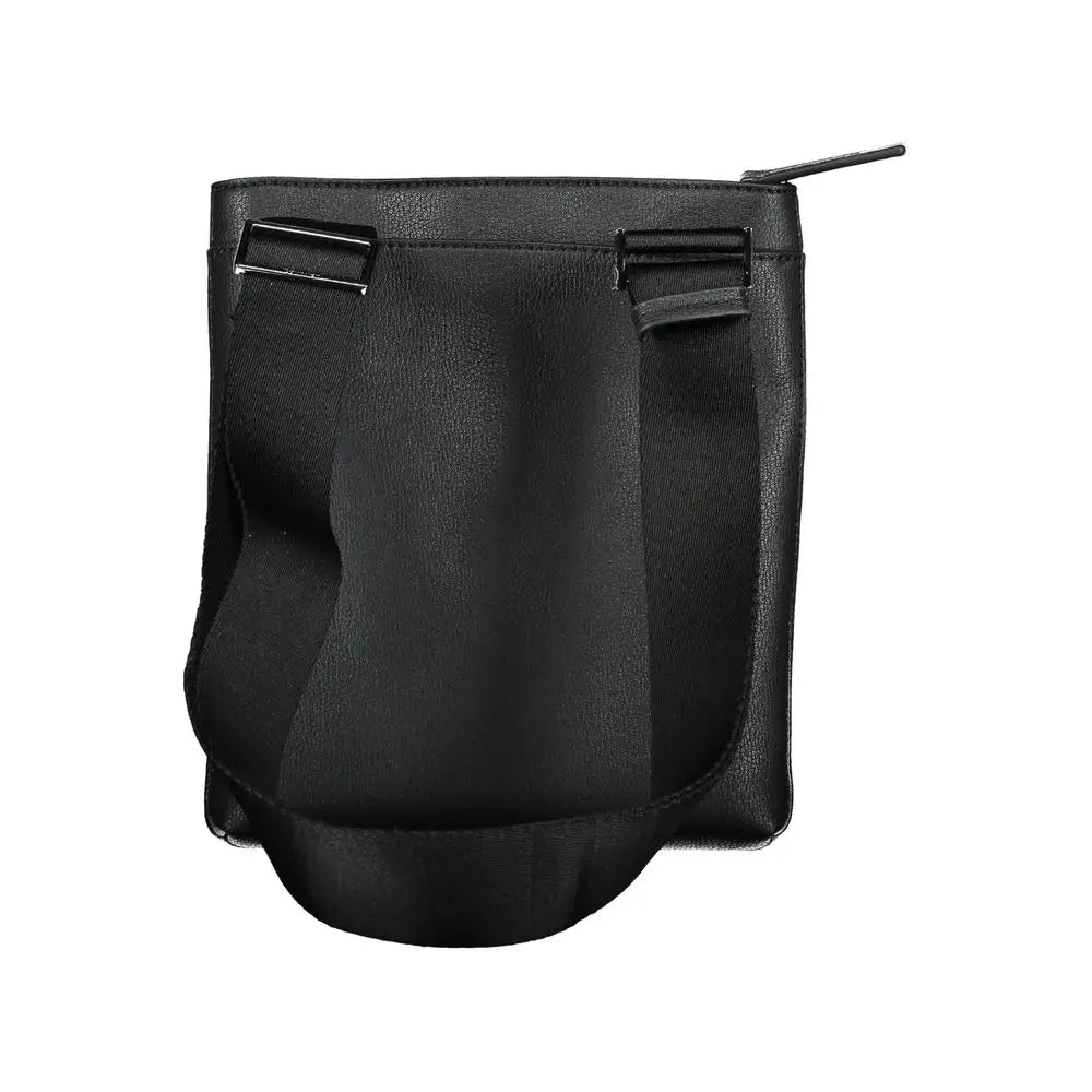 Calvin Klein elegant black skuldertaske i læder med lynlås