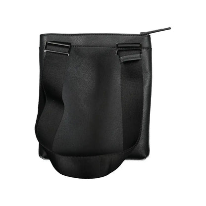 Calvin Klein elegant black skuldertaske i læder med lynlås