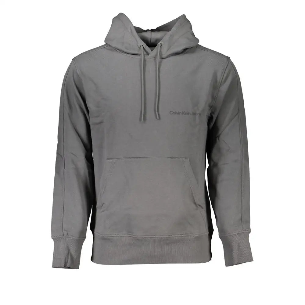 Calvin Klein Elegant Gray Hooded Sweatshirt - Sweatshirts