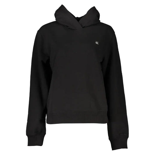 Sort Calvin Klein elegant hooded sweatshirt i tidløs sort med broderet logo