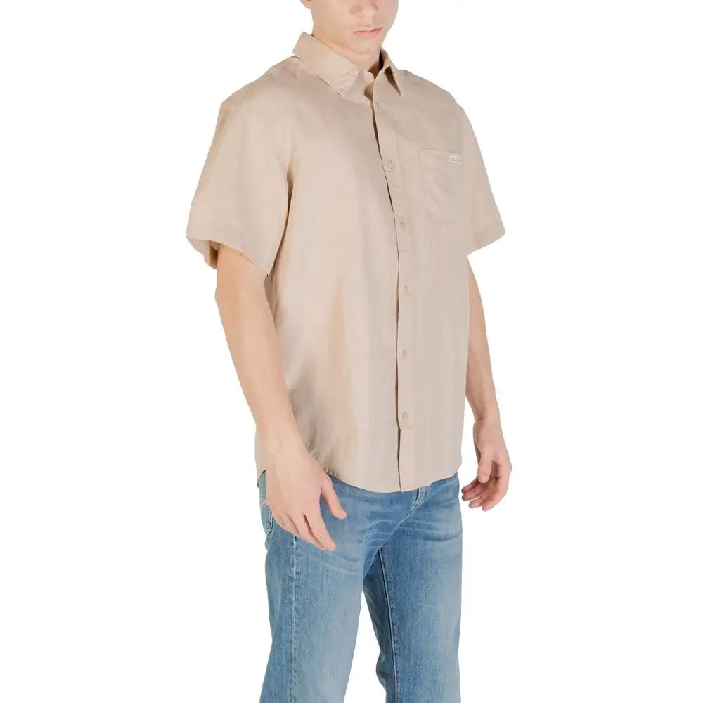Calvin Klein Jeans Beige Linen Shortsleeve