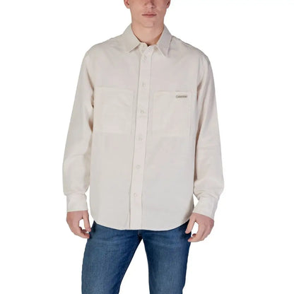 Calvin Klein Jeans Beige Recycled Cotton Shirt