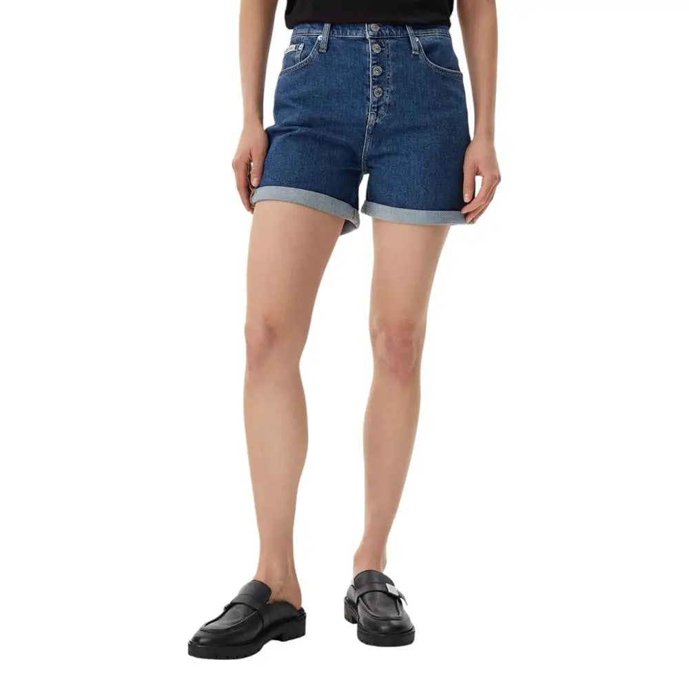 Calvin Klein Jeans Blue Cotton Short