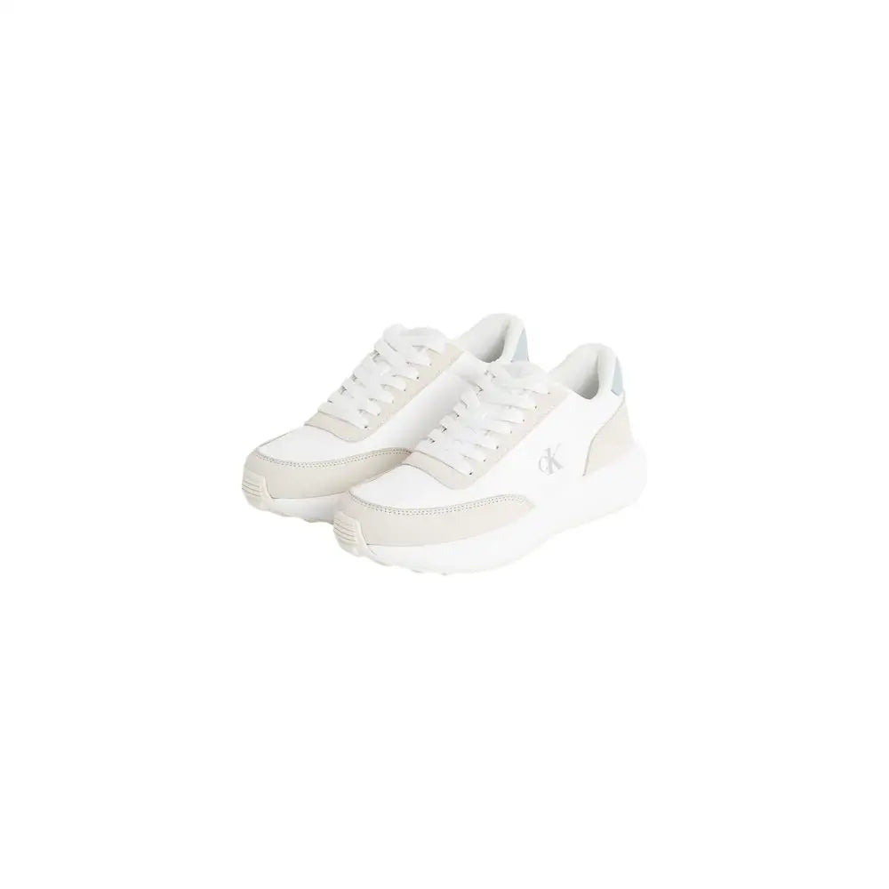 Calvin Klein Jeans Cream Leather Sneakers