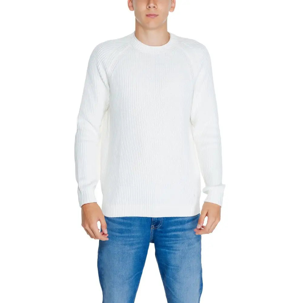 Calvin Klein Jeans White Organic Cotton Sweatshirt - Sweatshirts