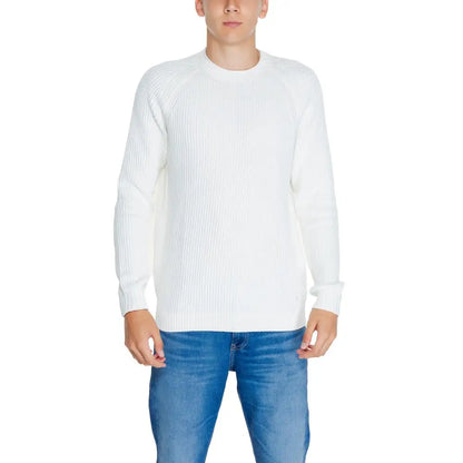 Calvin Klein Jeans White Organic Cotton Sweatshirt - Sweatshirts