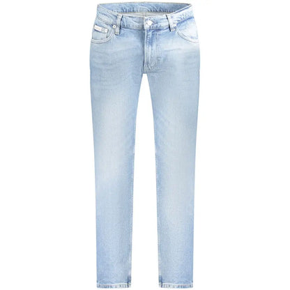 Calvin Klein light blue mænds jeans i lysvasket bomuld med straight-leg snit