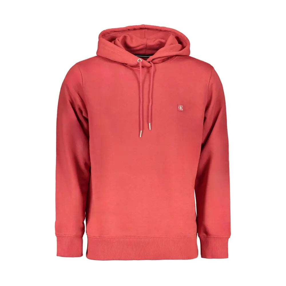 Coral Calvin Klein hoodie med broderet logo og matchende snører