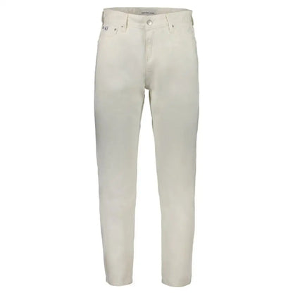 Calvin Klein hvide bomulds jeans i creme med klassisk design