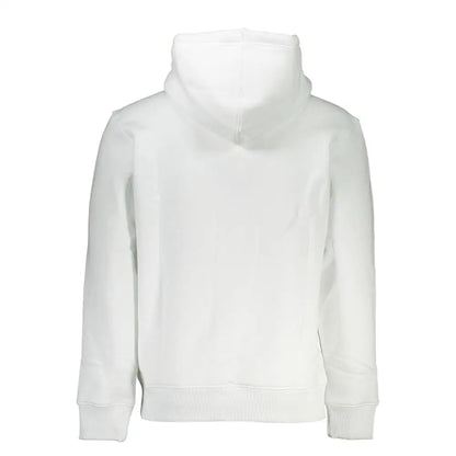 Calvin Klein white cotton sweatshirt med ribbet manchetter og kant