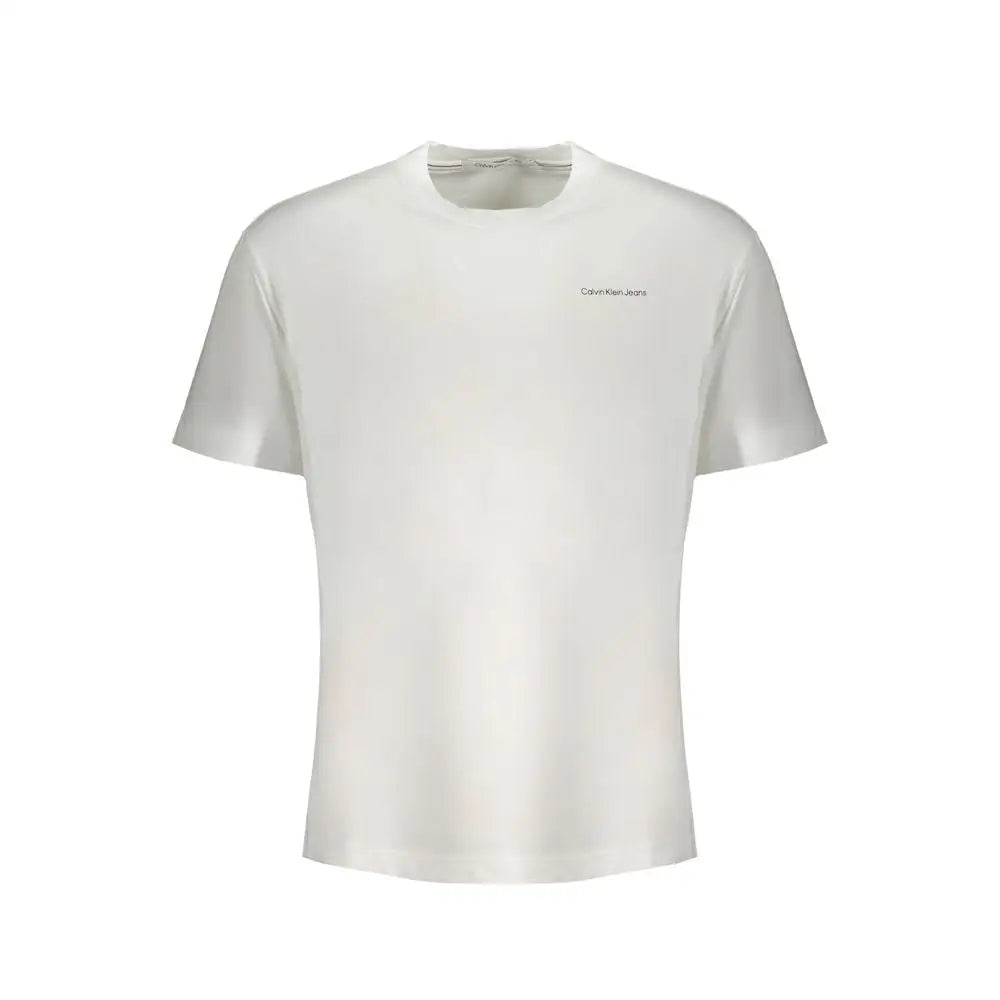 Hvid Calvin Klein bomuldst-shirt med logo, 100% originale brands