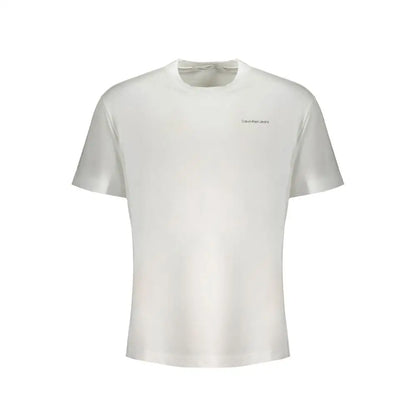 Hvid Calvin Klein bomuldst-shirt med logo, 100% originale brands