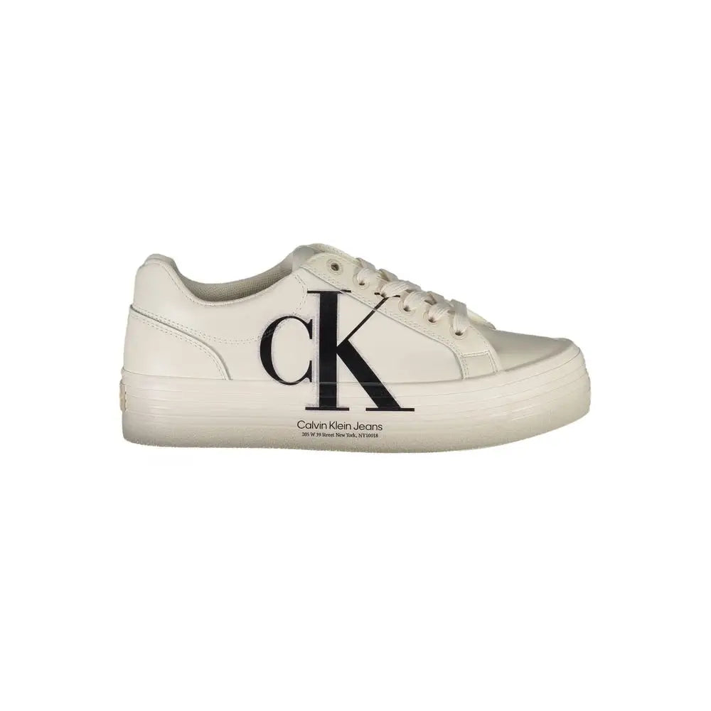 Calvin Klein White Polyester Sneakers - 40 - Sneakers