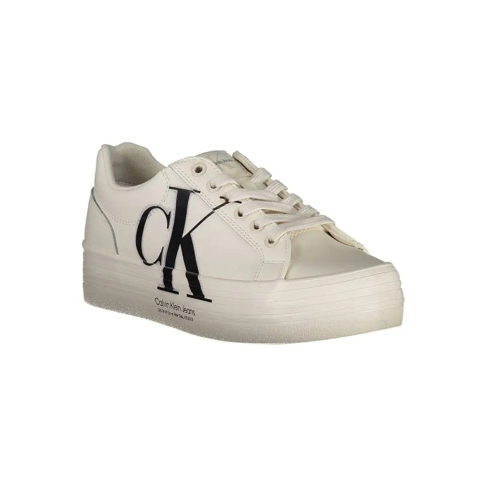 Calvin Klein White Polyester Sneakers - 40 - Sneakers