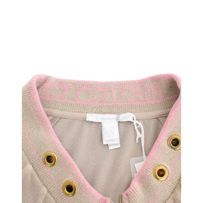 Cavalli Beige velvet zipup sweater