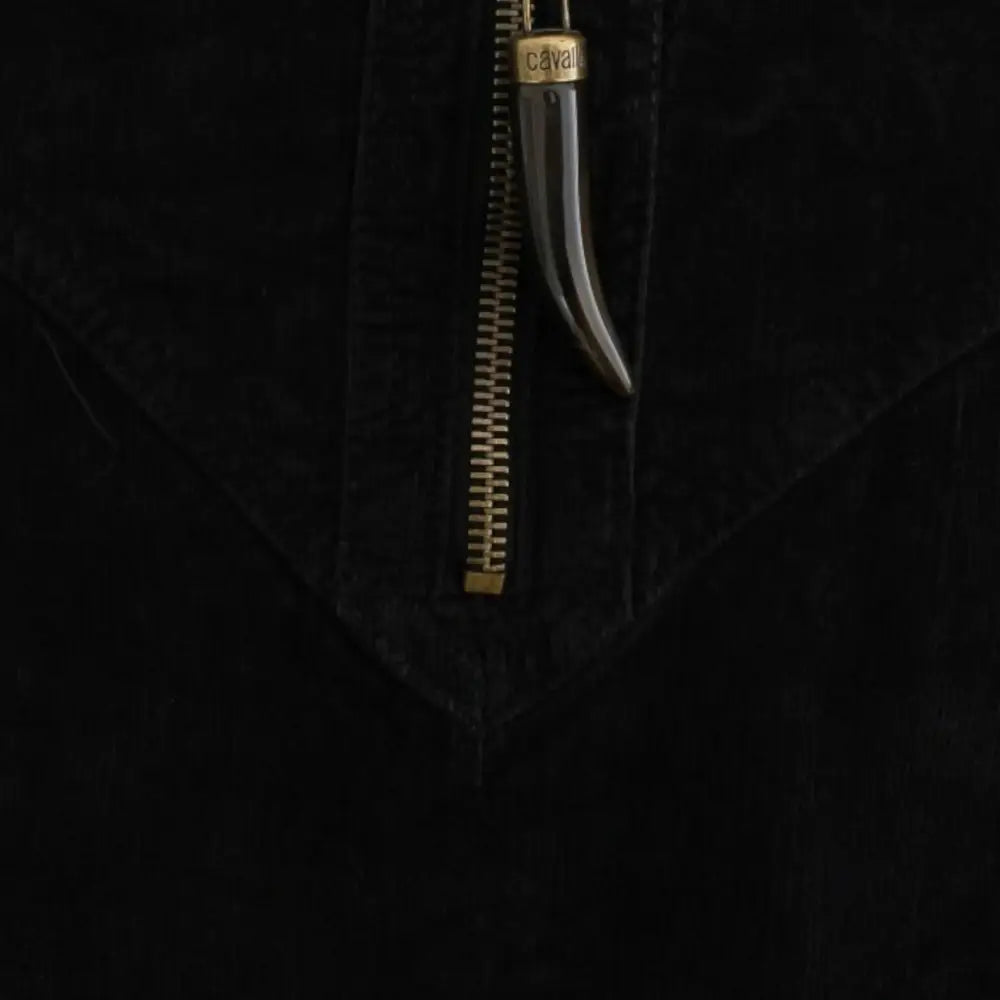 Cavalli Black Corduroy Pencil Skirt