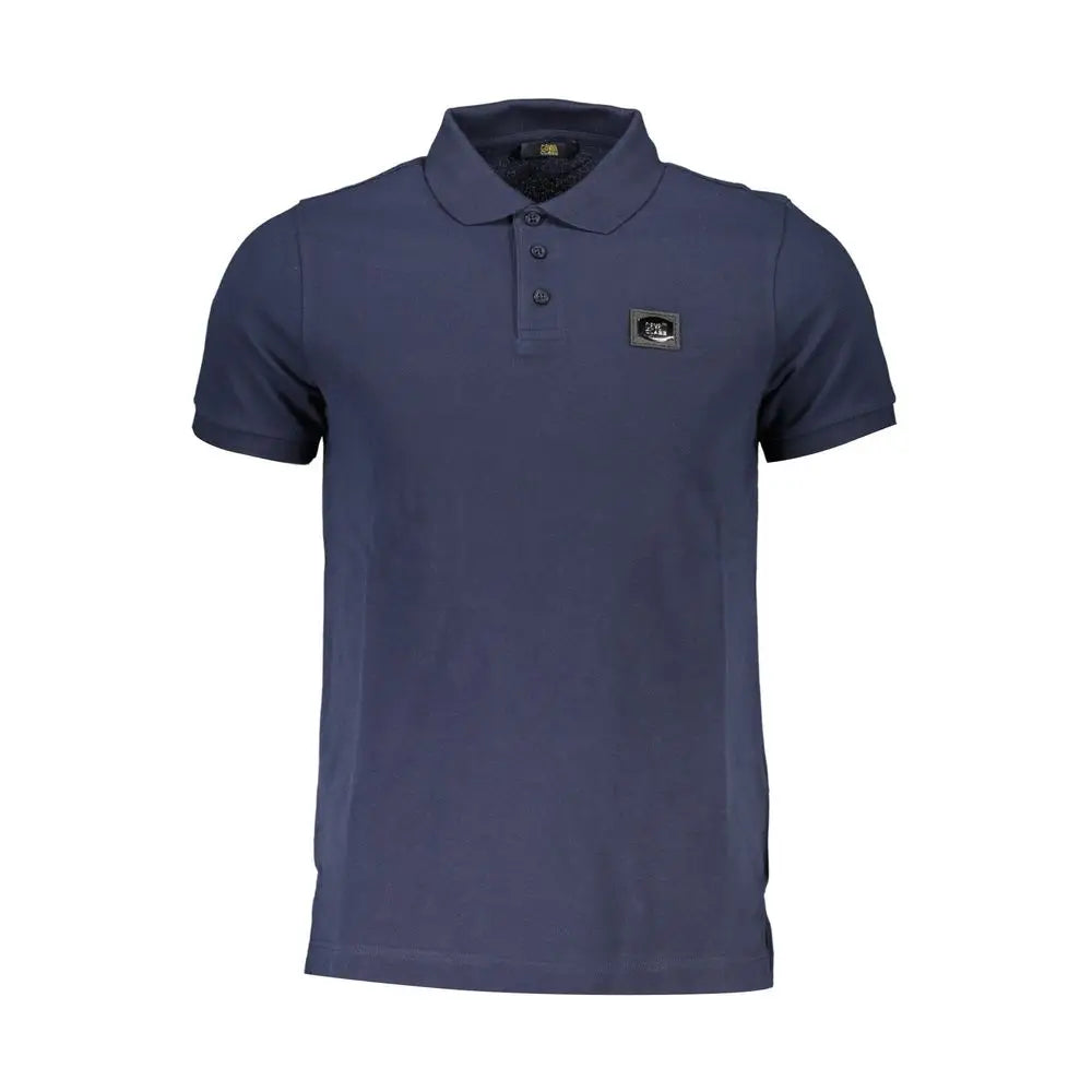 Cavalli Class Blue Cotton Men Polo Shirt - Polo Shirts