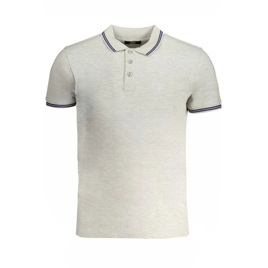 Cavalli Class Gray Cotton Polo Shirt - Polo Shirts