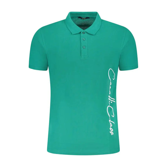Cavalli Class Green Cotton Men Polo Shirt - XXL - Polo Shirts