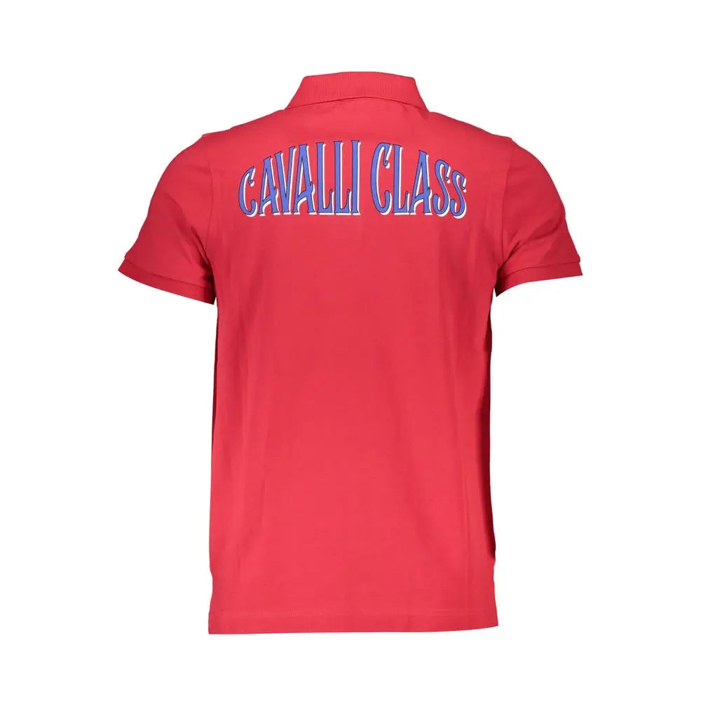 Cavalli Class Red Cotton Polo Shirt - Polo Shirts
