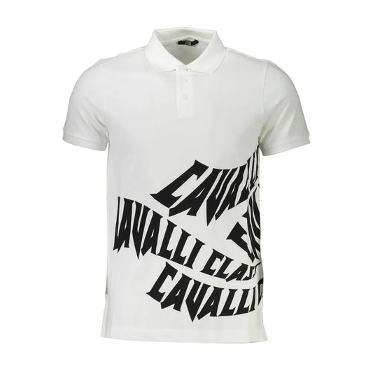 Cavalli Class White Cotton Men Polo - XL - Polo Shirts